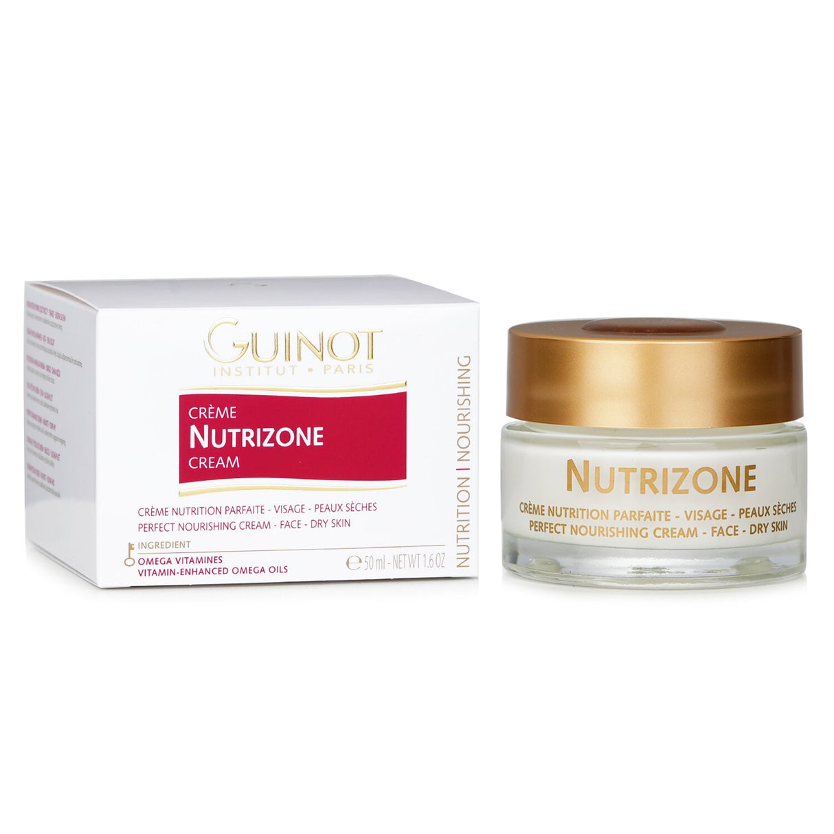 Guinot Nutrizone Cream - 50ml nourishing cream revitalizes dry skin with nutrients for a hydrated, radiant complexion.