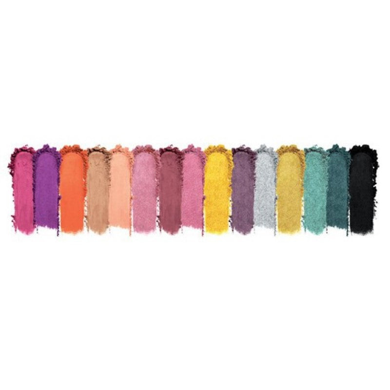 15-color LA Girl Pro Shadow palette featuring matte and shimmer shades for versatile eye makeup looks, ideal for travel.