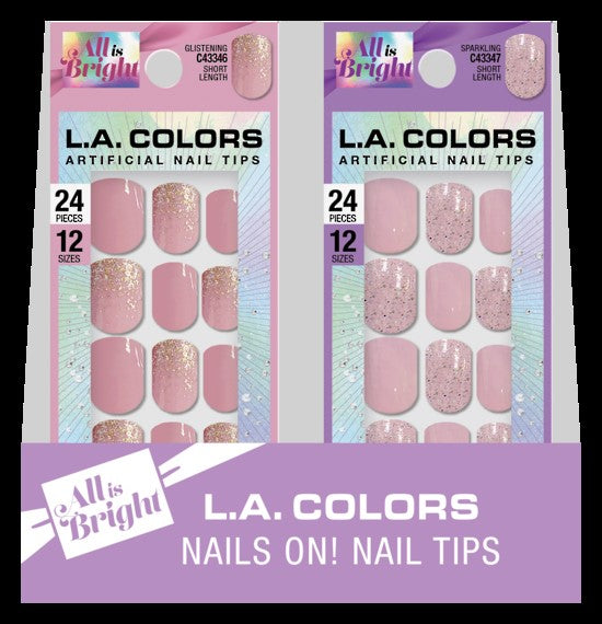 L.A. Colors Holiday Press-On Nails Display 12pc