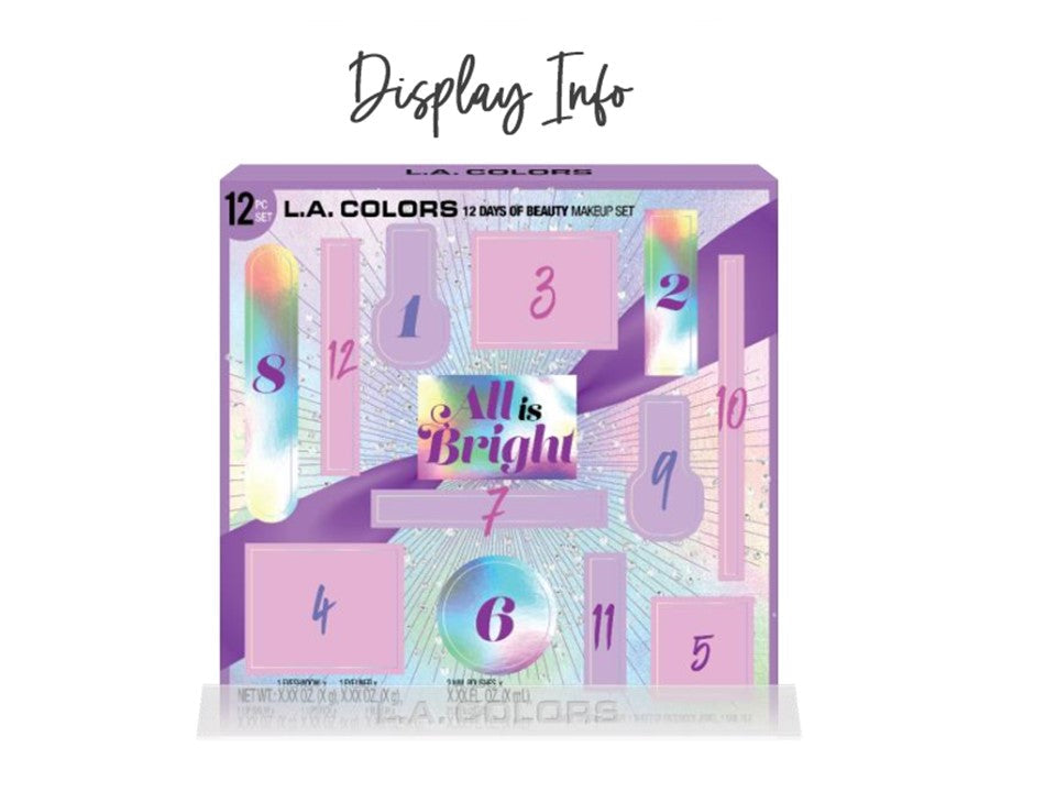 L.A. Colors 12 Days All Is Bright Beauty Gift Set Display 4pc