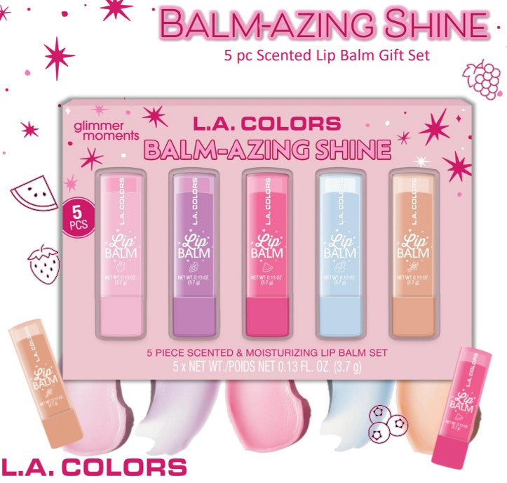 L.A. Colors Balm-Azing Lip Balm Set 5pc Display 6pc