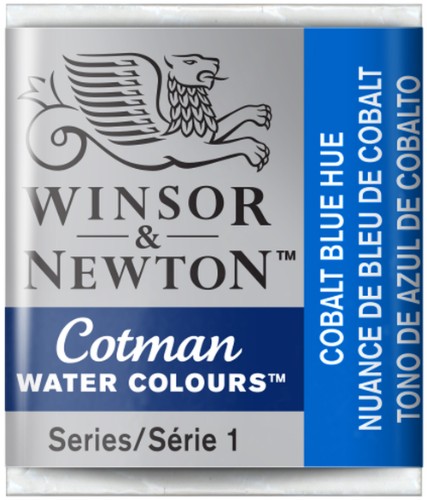 Half pan of vibrant Cadmium Yellow Hue (109) watercolour by Winsor & Newton, ideal for artists seeking quality and convenience.