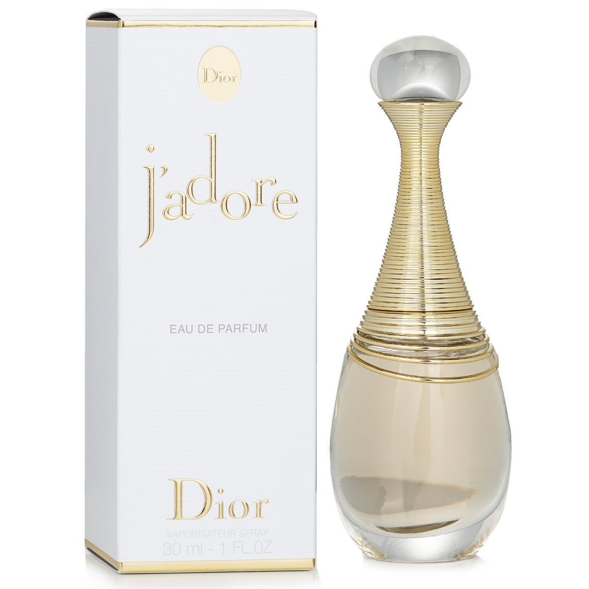 Christian Dior's J'Adore Eau De Parfum Spray, a 30ml floral scent with ylang ylang, Damask rose, and jasmine. Sophisticated allure.