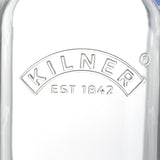 Kilner 1L Juice and Sauce Bottle, a durable glass bottle with a wide neck for easy pouring and an airtight, replaceable lid.