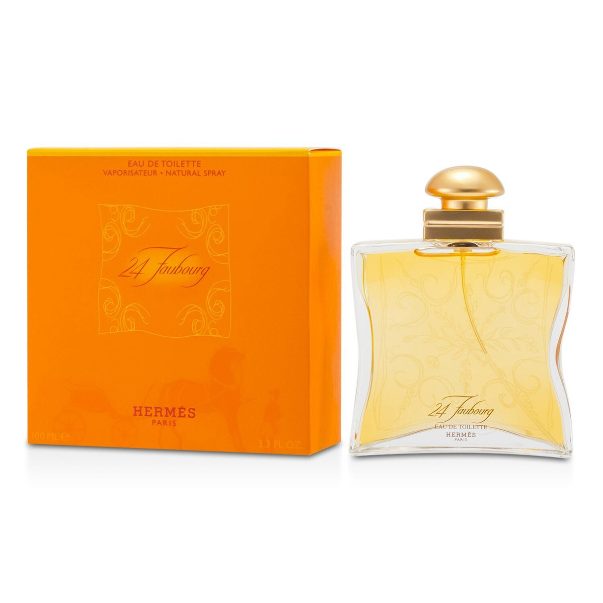 Hermes 24 Faubourg Eau De Toilette Spray in 100ml, featuring a warm floral scent that exudes sensuality and sophistication.