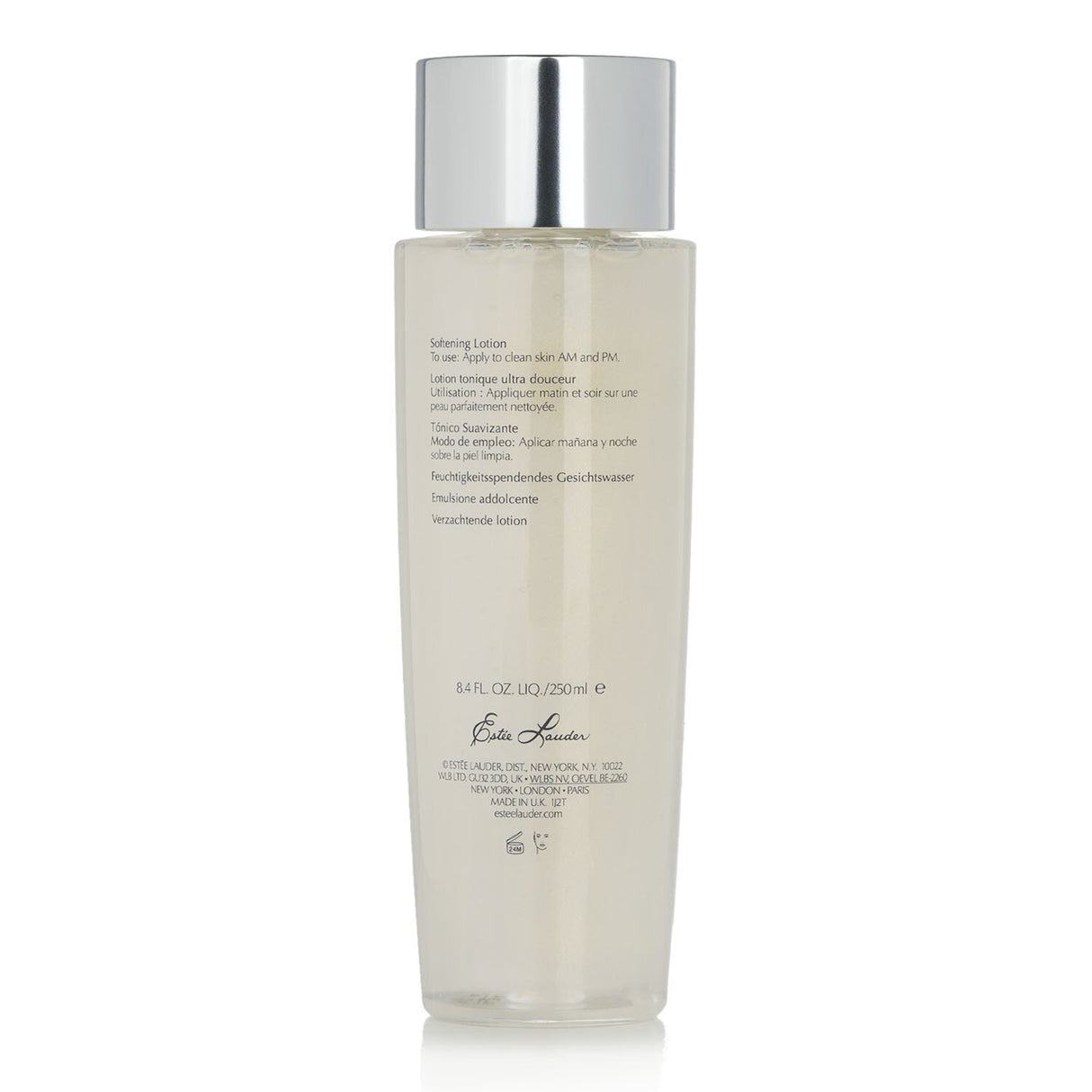 Luxurious Estee Lauder Re-Nutriv Softening Lotion, 250ml, hydrates delicate skin and removes impurities for a radiant complexion.