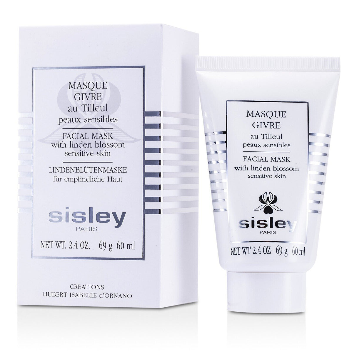 Luxurious Sisley Botanical Facial Mask with Linden Blossom, 60ml, rejuvenates skin, soothes irritation, brightens complexion.