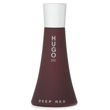 Hugo Boss Deep Red Eau De Parfum Spray, 50ml, a floral fruity scent with black currant, freesia, and cedar notes for women.