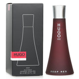 Hugo Boss Deep Red Eau De Parfum Spray 90ml features a floral fruity scent with notes of black currant, ginger, and sandalwood.