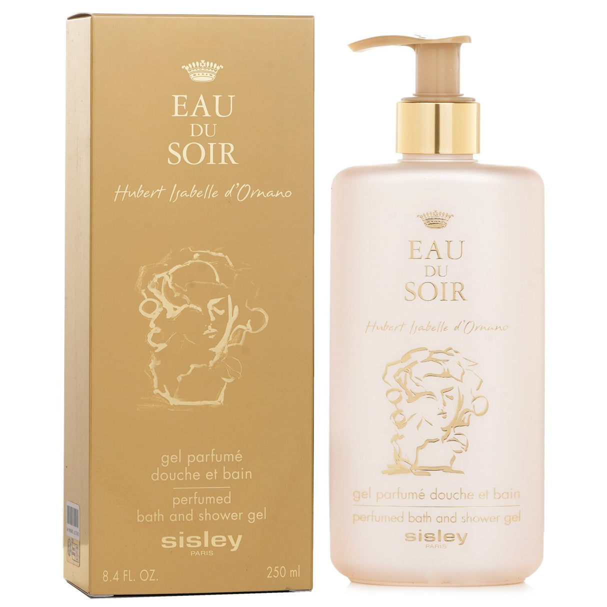 Luxurious Sisley Eau Du Soir Bath & Shower Gel, 250ml, gently cleanses and softens skin with an enchanting fragrance.