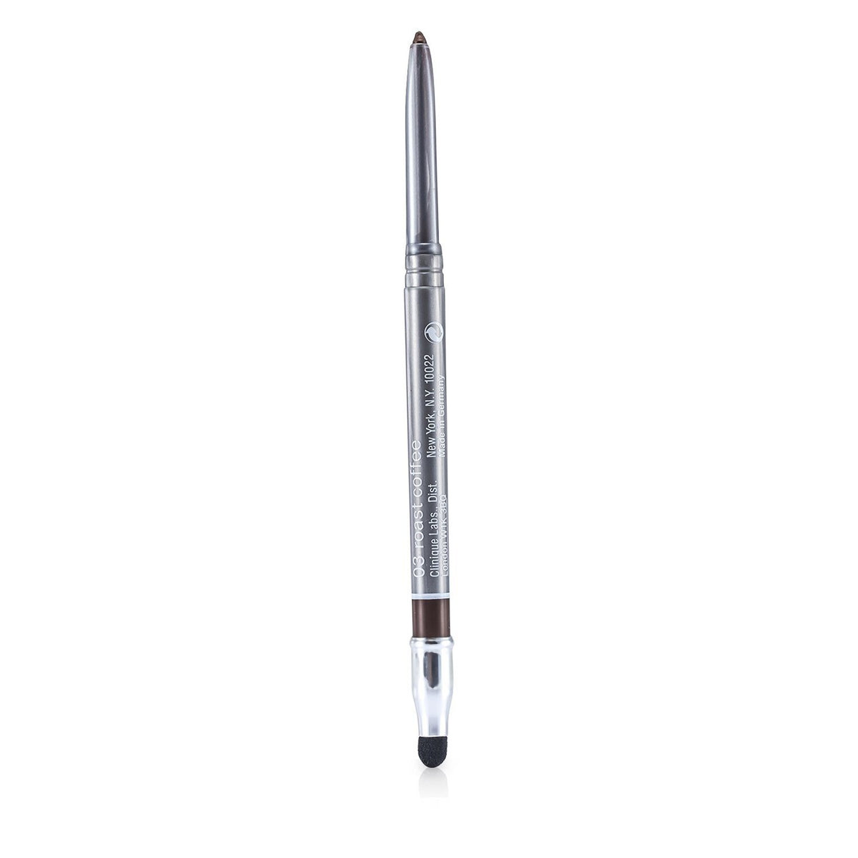 Clinique Quickliner For Eyes in 03 Roast Coffee, a creamy eye pencil for bold, smoky looks and lasting definition.