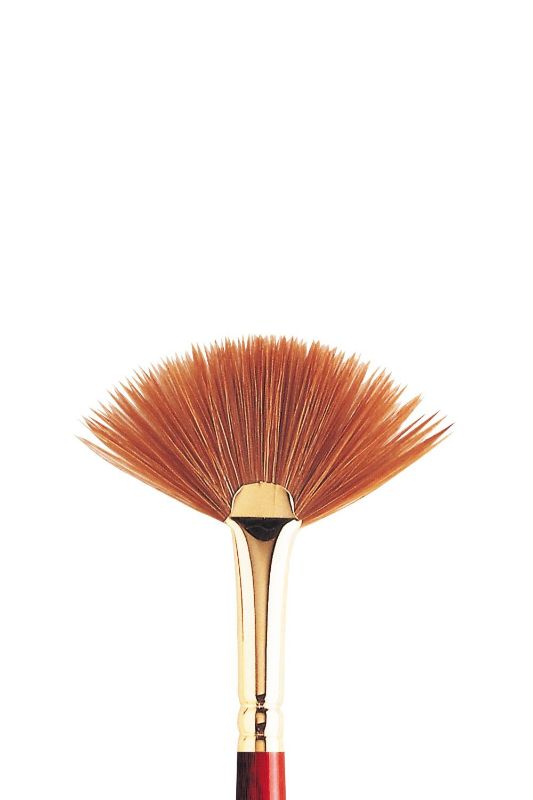 Winsor & Newton Sceptre Gold 808 Fan #4 brush, featuring premium sable and synthetic fibers for blending and texturing.