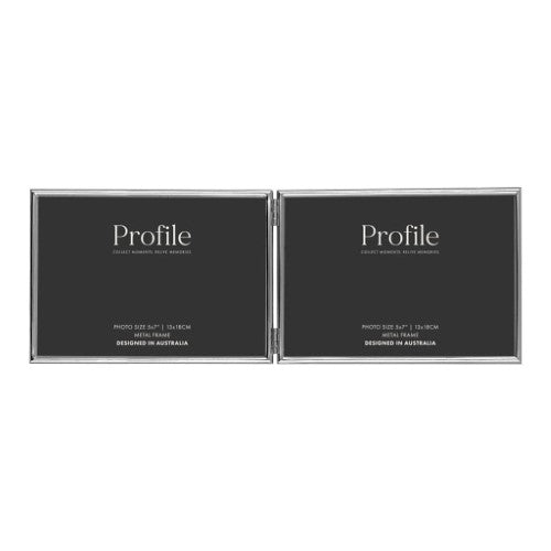 Profile - Habitat Silver Hinged Double Metal Photo Frame - 5x7in (13x18cm) (2)H
