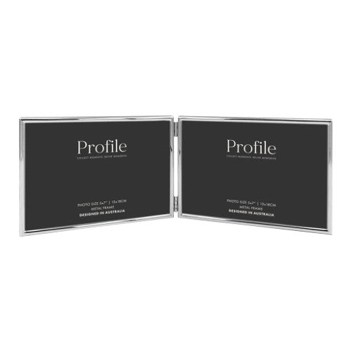 Profile - Habitat Silver Hinged Double Metal Photo Frame - 5x7in (13x18cm) (2)H