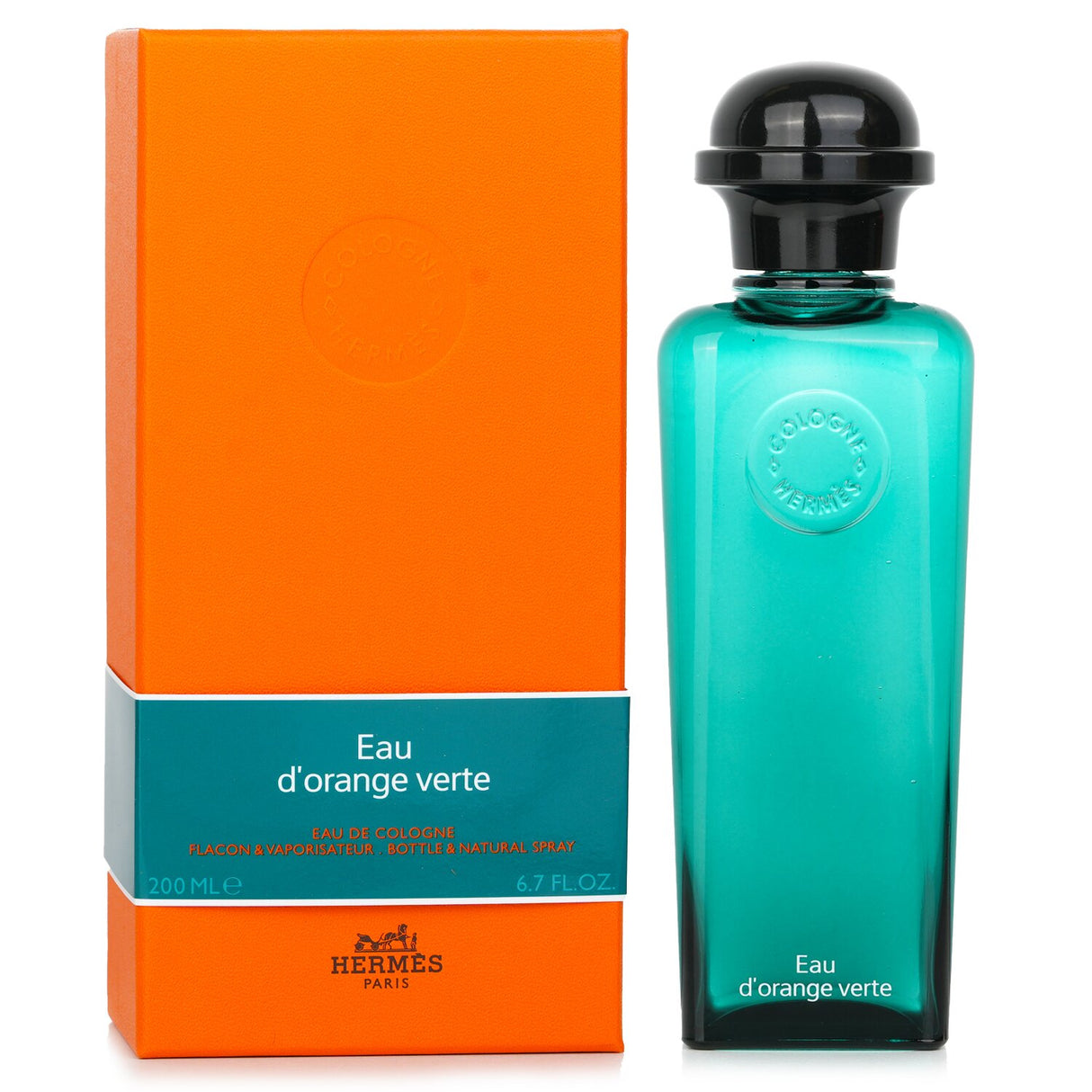 Hermes Eau D'Orange Verte Cologne Spray in 200ml, a unisex floral green fragrance with vibrant citrus notes.