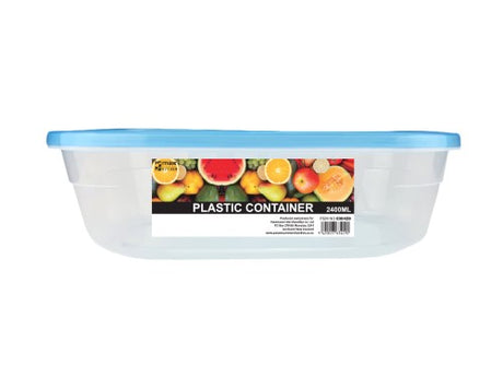 Set of 24 durable 2400ml rectangular storage containers with airtight lids for versatile organizing and meal prep.