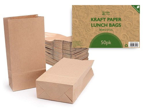 Paper Lunch Bags - Max Brand 210 x 260mm (1000pcs)