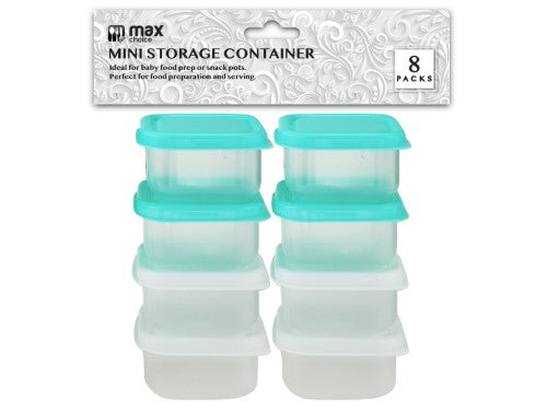 Set of 8 mini storage containers in a pack, perfect for organizing crafts, office supplies, and kitchen items.