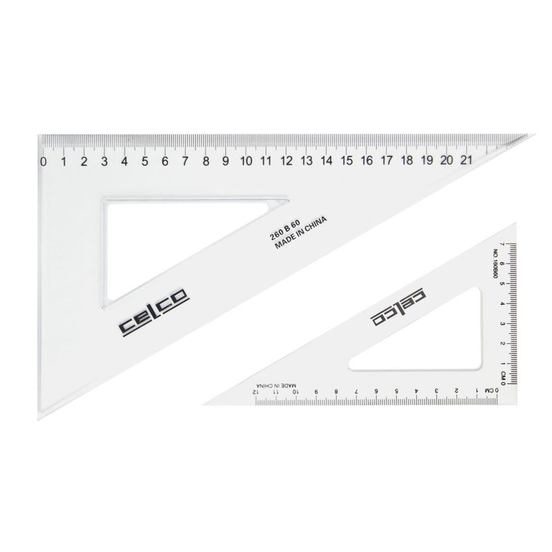 Celco 60 Degree Set Squares 21cm Clear