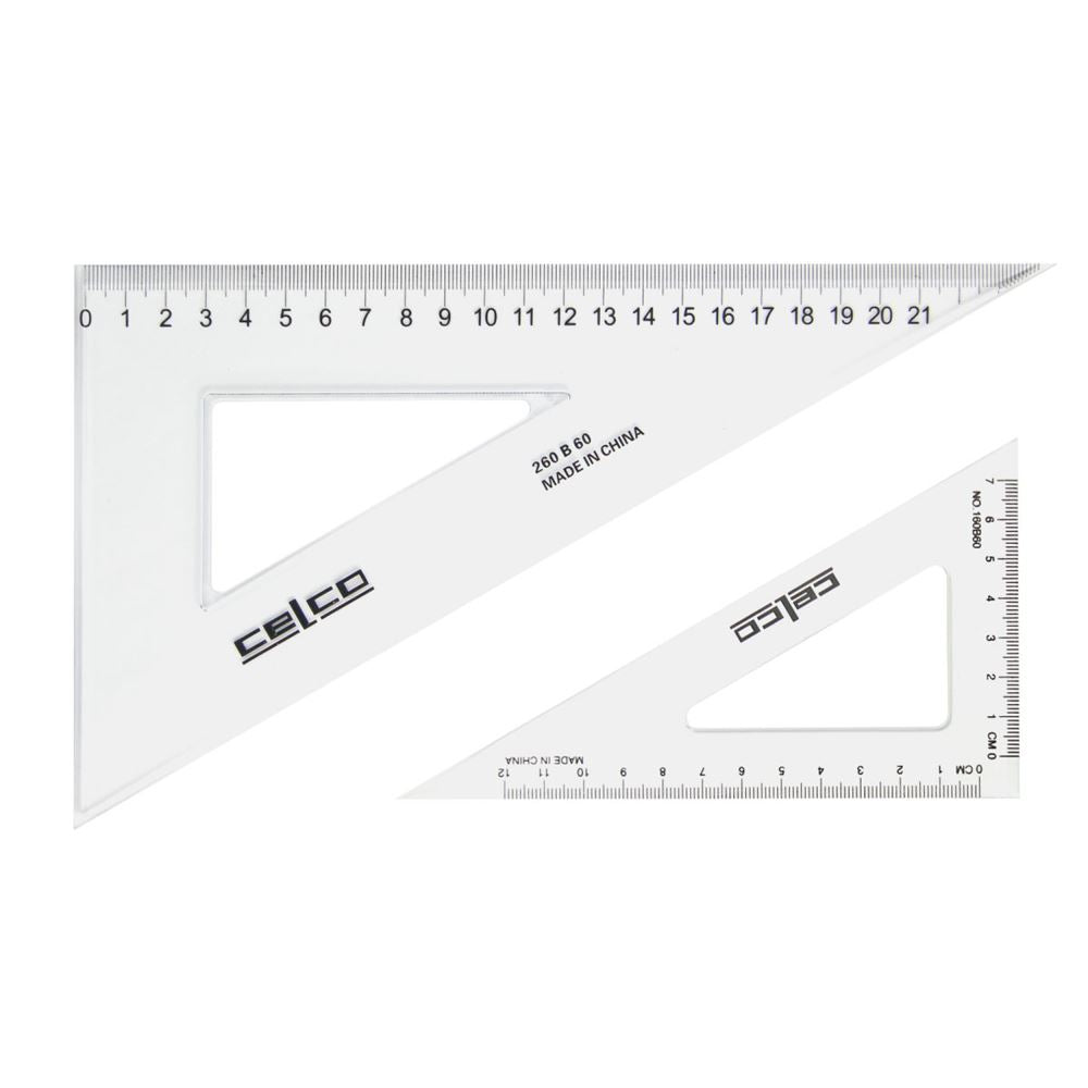 Celco 60 Degree Set Squares 32cm Clear