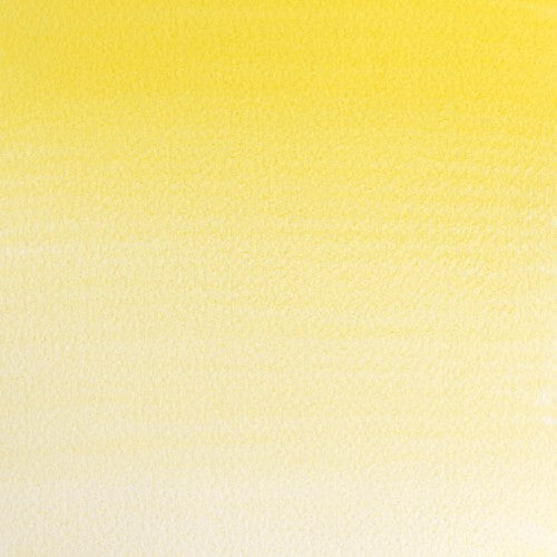 Vivid 5ml tube of Winsor & Newton Lemon Yellow Deep watercolor, known for its vibrant hue and versatility for artists.