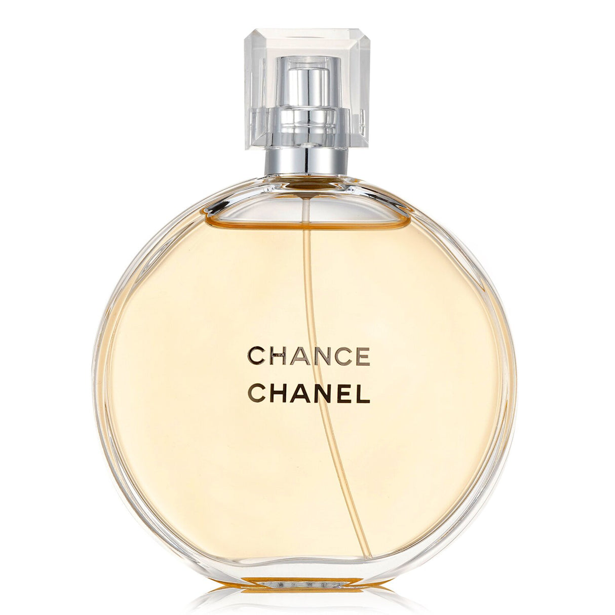 Chanel Chance Eau De Toilette Spray 100ml, a vibrant floral scent with notes of pink pepper, jasmine, and warm amber.