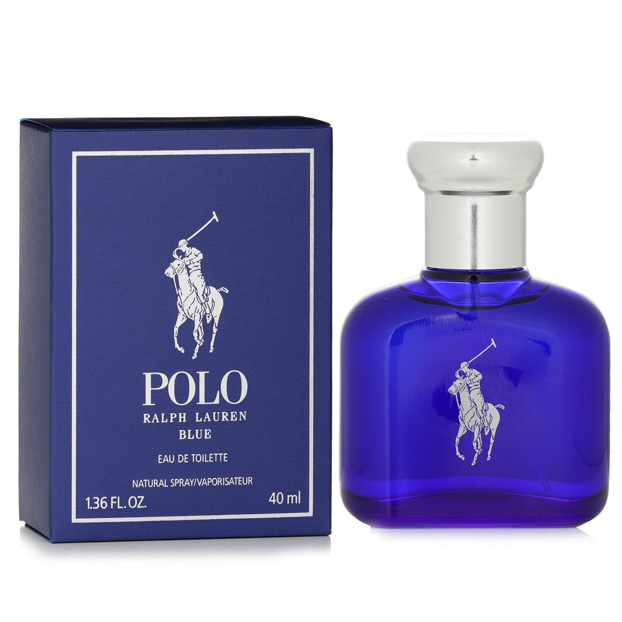 Ralph Lauren Polo Blue 40ml Eau De Toilette, a fresh and sophisticated scent for men with melon, cucumber, and musk notes.