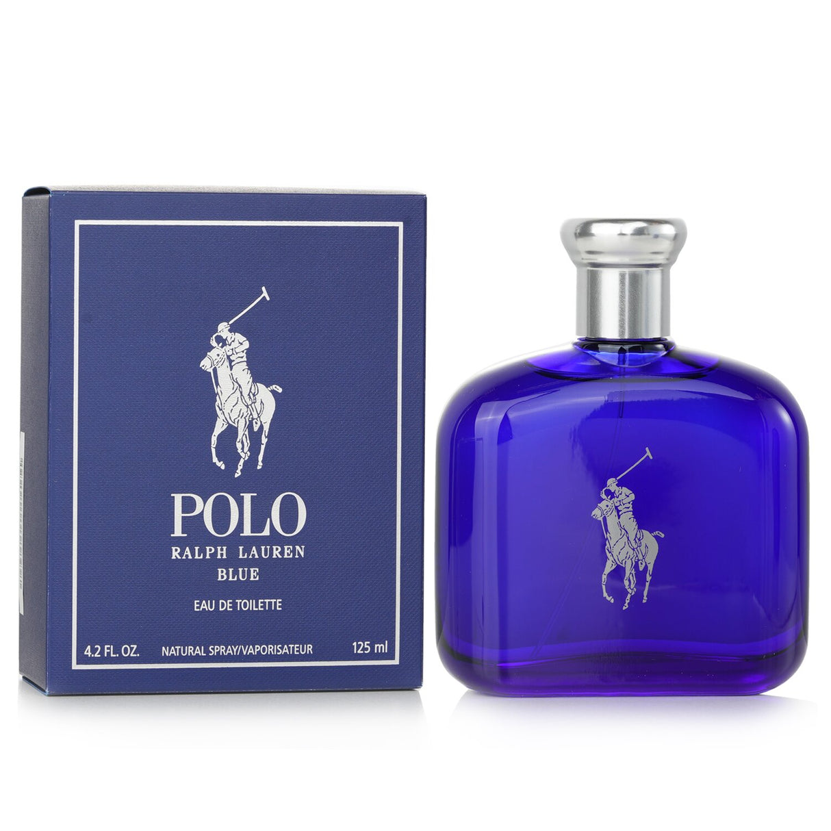 Ralph Lauren Polo Blue Eau De Toilette Spray 125ml, a modern fragrance with melon, cucumber, and musk notes for daytime wear.