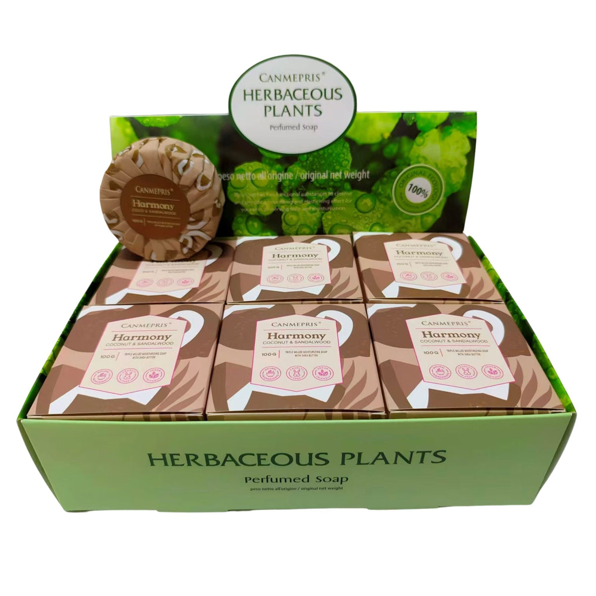 Canmepris Coco & Sandalwood Shea Butter Soap 100g Display 12pc