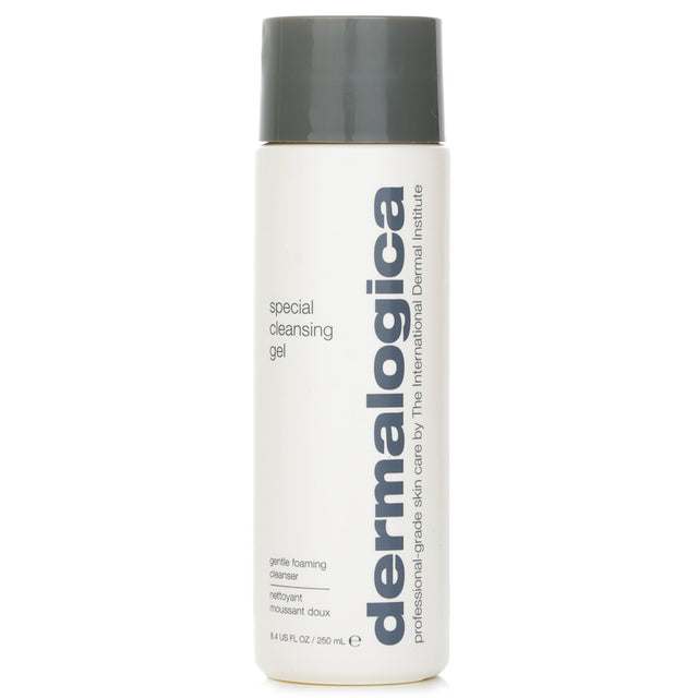 Dermalogica Special Cleansing Gel in a 250ml bottle, a gentle cleanser for all skin types, removes impurities without irritation.