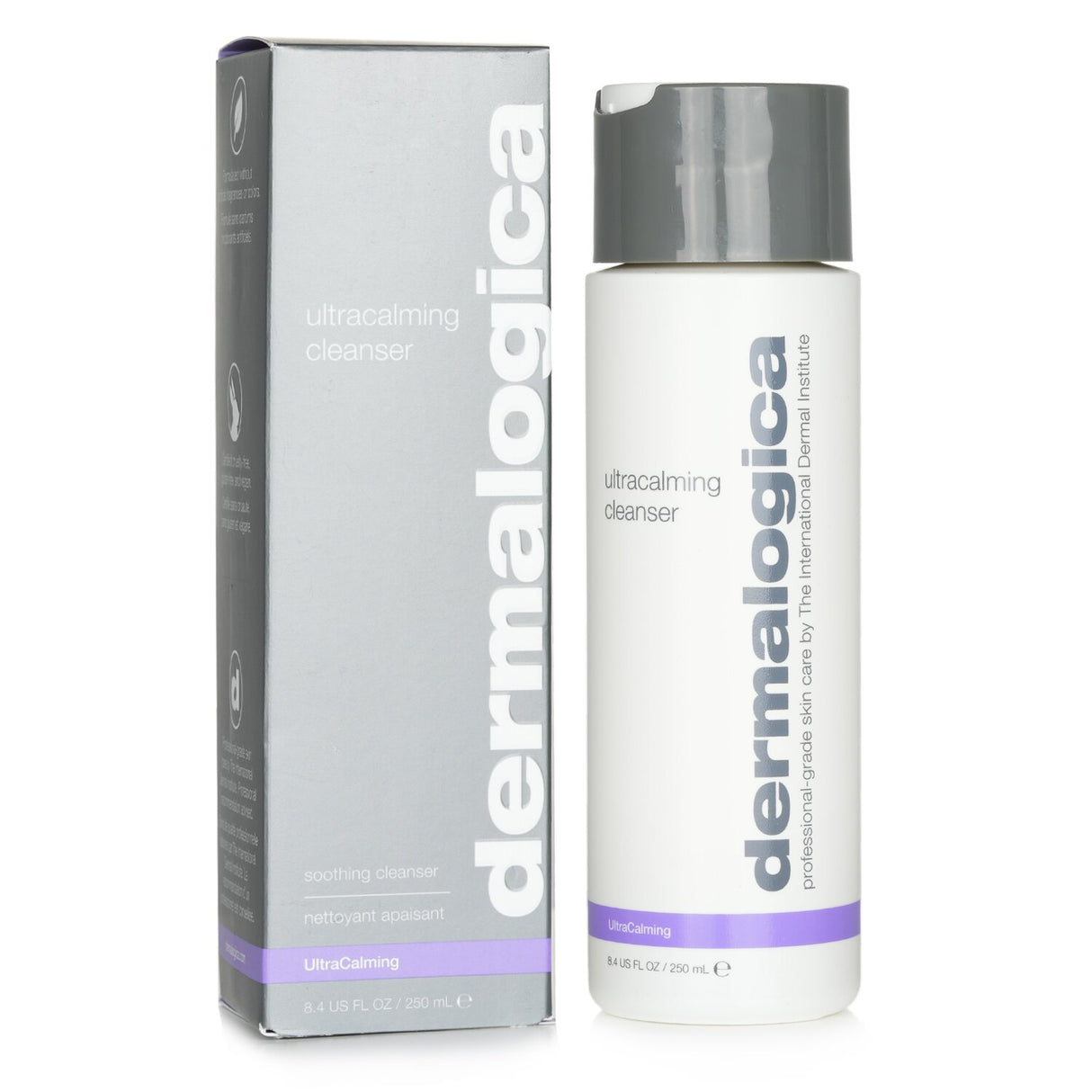 Dermalogica UltraCalming Cleanser in a 250ml bottle, ideal for sensitive skin, removes impurities and soothes irritation.