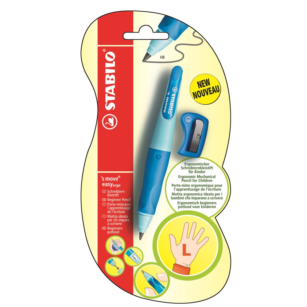 Stabilo Easy Ergo Mechanical Pencil Left Hand Blue Card 1