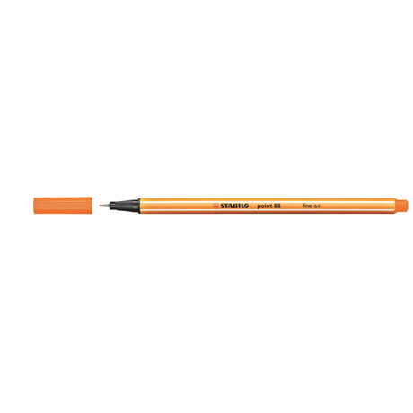 Vibrant orange fineliner set of 10, perfect for precise writing and drawing with a 0.4mm tip and long-lasting durability.