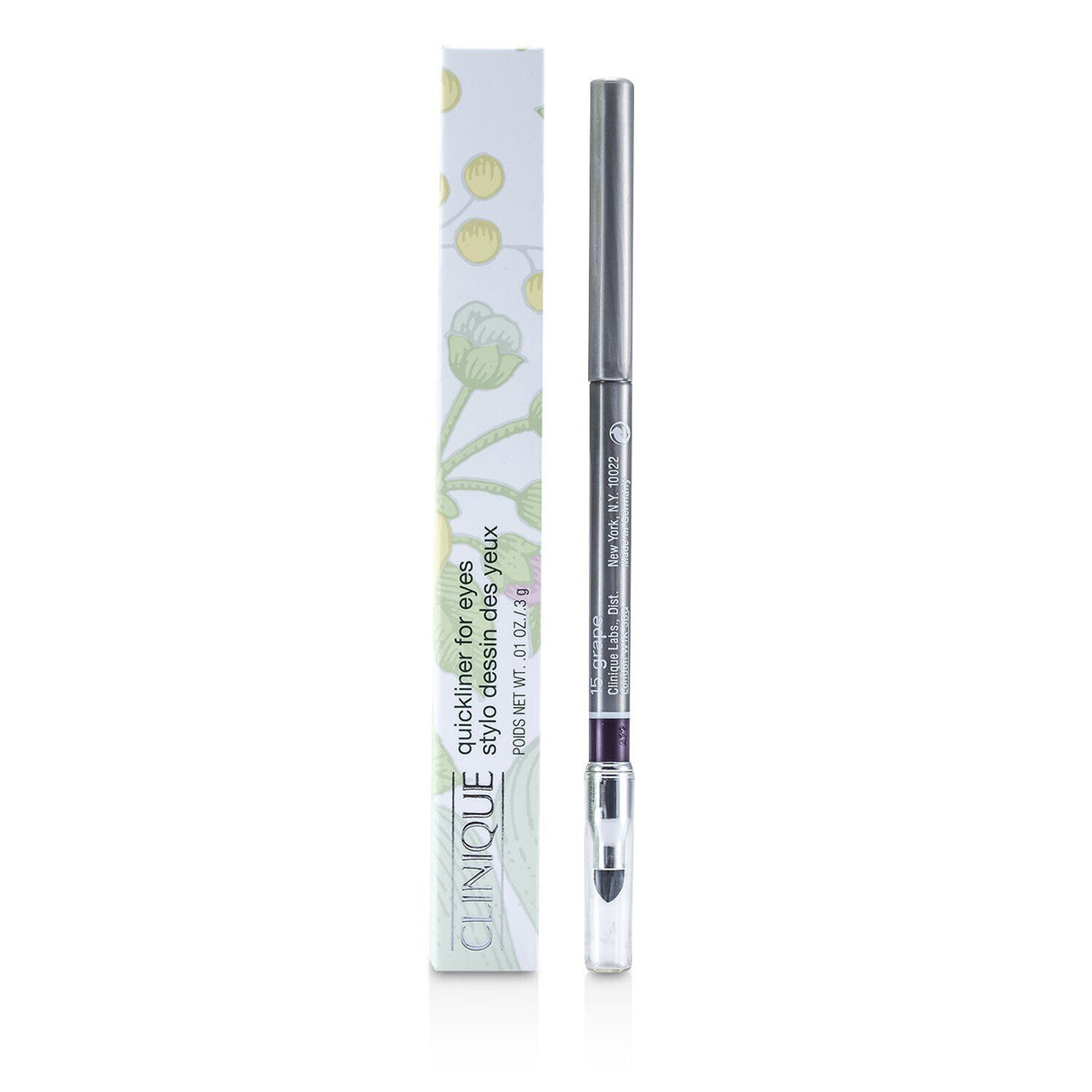 Clinique Quickliner for Eyes in 15 Grape, a creamy eye pencil for smoky, smudgy looks with rich pigments and long-lasting wear.