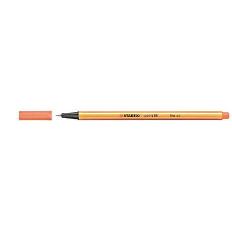 Stabilo Point 88 fineliner set in apricot, 10 units, featuring durable tips and 0.4mm fine lines for vibrant writing and creativity.