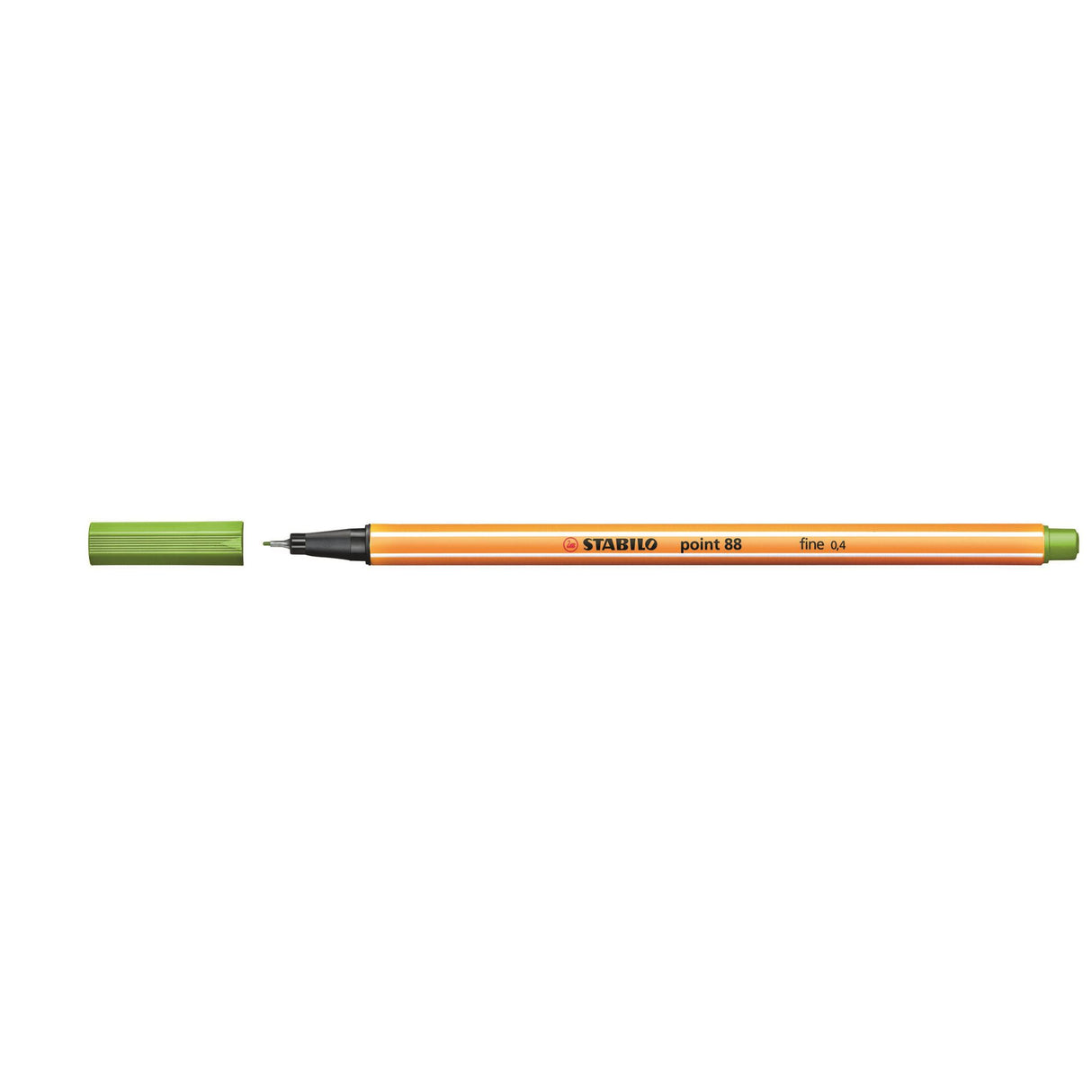 Stabilo Point 88 Fineliner pack of 10 in vibrant Apple Green, ideal for precise writing and creative projects.