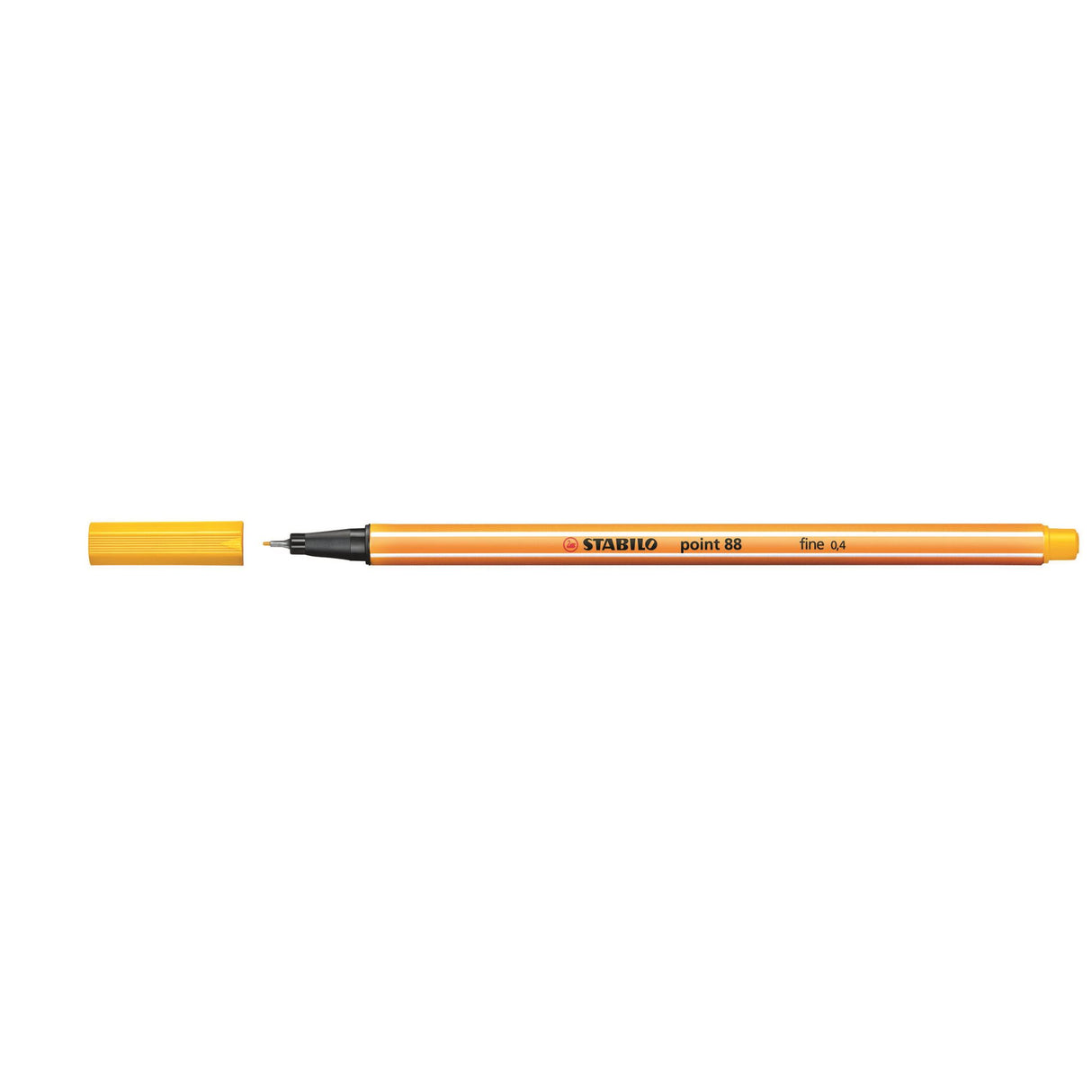 Set of 10 Stabilo Point 88 Yellow fineliners, precision 0.4mm tip, ideal for detailed writing and creative projects.