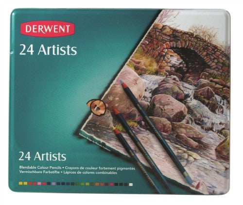 Derwent Artists Pencils - Assorted Tin of 24