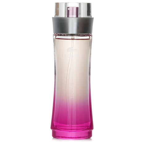 Lacoste Touch Of Pink Eau De Toilette Spray in 90ml, a chic fragrance for women with notes of blood orange, jasmine, and vanilla.