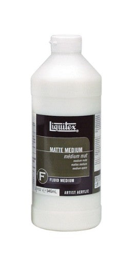 Liquitex Matte Medium 946ml bottle for creating matte finishes in acrylic paints, enhancing transparency and flow.