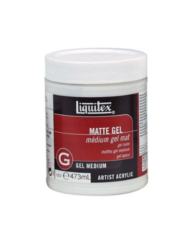 Liquitex Matte Gel Medium - 473ml, translucent gel for acrylics, dries to a satin finish, enhances color depth.