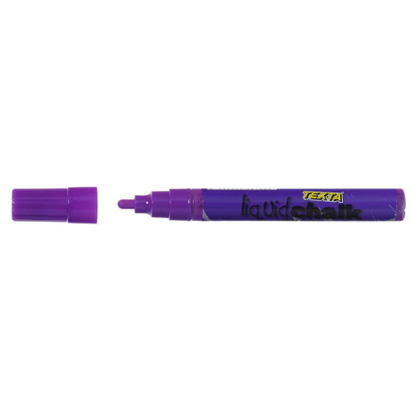 Purple Texta Liquid Chalk Marker with bullet tip, perfect for vibrant art and signage on non-porous surfaces.