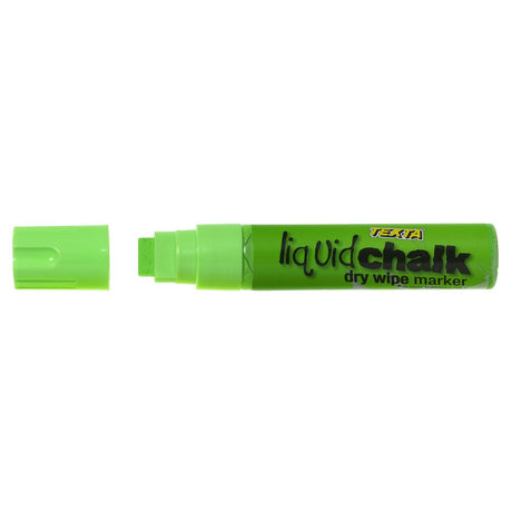 Texta Liquid Chalk Marker in vibrant green, perfect for precise writing and easy erasing on various surfaces.