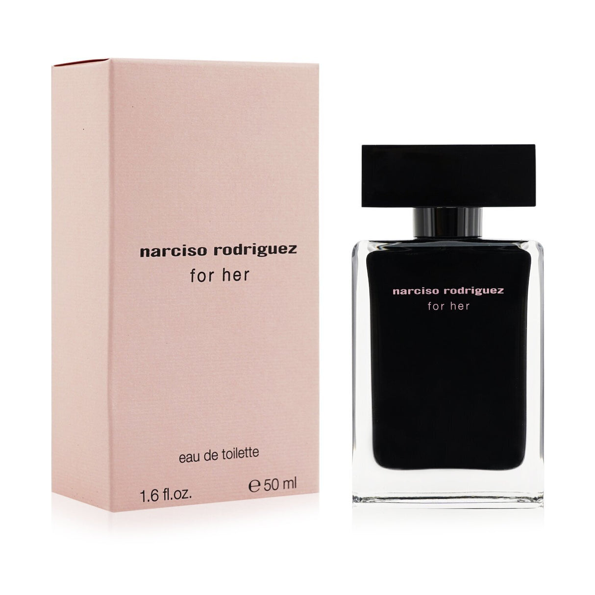 "Narciso Rodriguez For Her Eau De Toilette 50ml, a woody ambry fragrance featuring notes of Honey Flower, Amberlyn, and Musk."