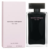 Narciso Rodriguez For Her Eau De Toilette in a 100ml bottle, featuring a woody, ambery fragrance for sophisticated women.