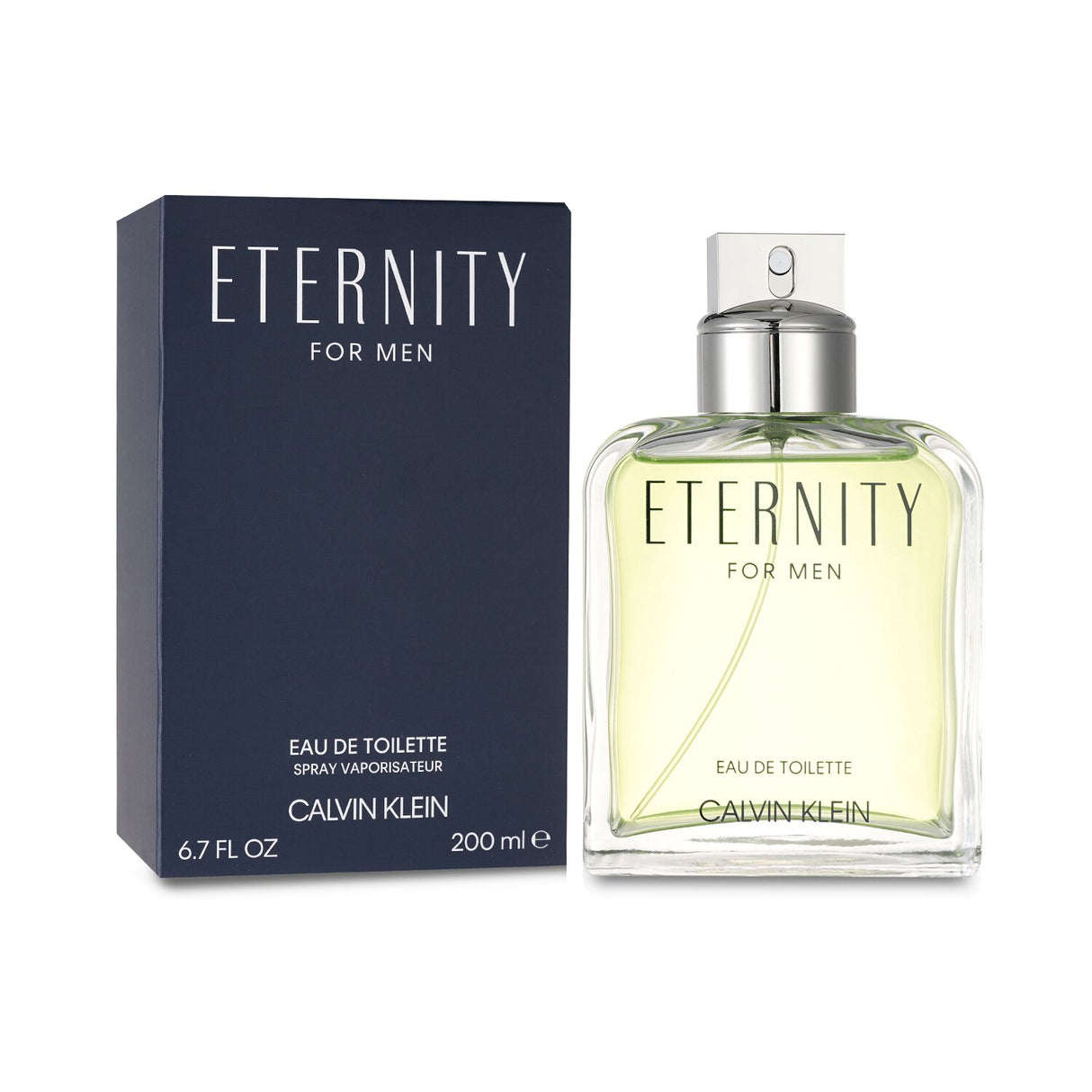 Calvin Klein Eternity Eau De Toilette Spray 200ml, a sophisticated fragrance with fresh notes of bergamot and warm musk.