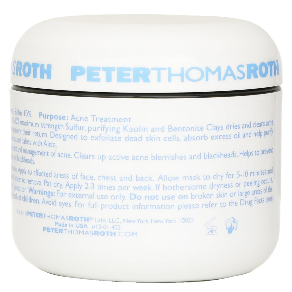 Therapeutic Sulfur Masque by Peter Thomas Roth, designed for acne treatment with sulfur and clay for clear, radiant skin.