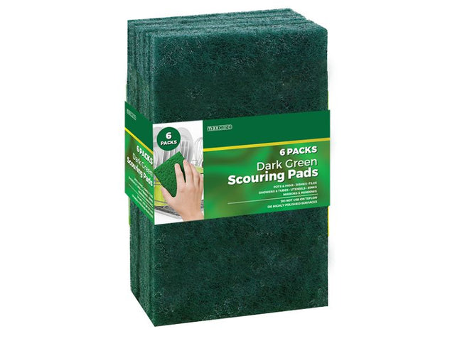 Maxcare Green Scouring Pads (144pcs) for effective cleaning, durable construction, eco-friendly, ideal for tough grime removal.