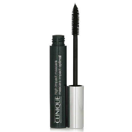 Clinique High Impact Mascara in 01 Black enhances lashes with maximum volume and length for bold, striking eyes.