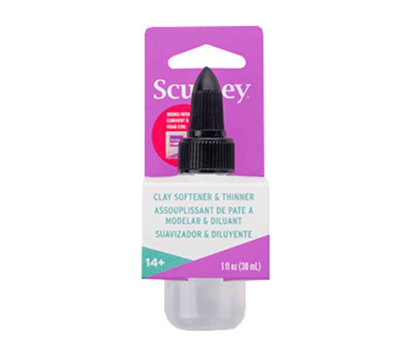 Sculpey Liquid Clay Softener 29.5ml, a versatile solution for rejuvenating dry clay and enhancing crafting projects.